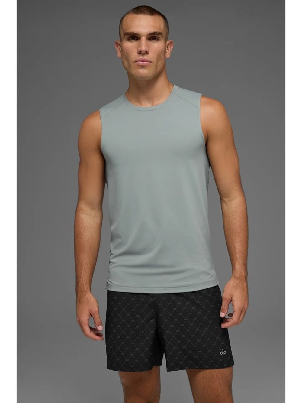 ALO Yoga The Idol Muscle Tank, Gray, Men Size Large